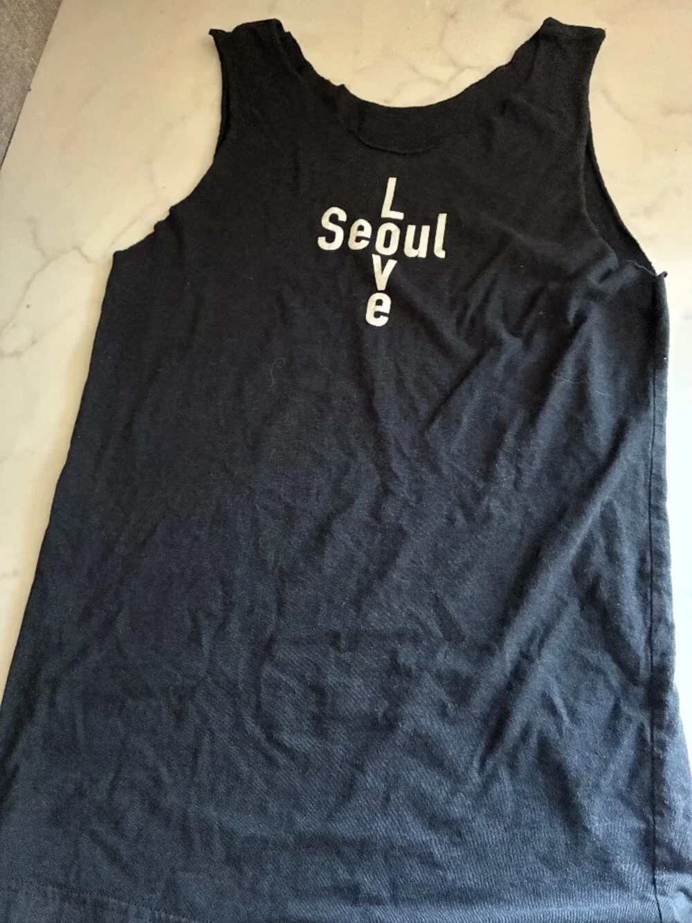 Cut-off Black Seoul Love Tank
